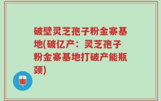 破壁灵芝孢子粉金寨基地(破亿产：灵芝孢子粉金寨基地打破产能瓶颈)