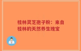 桂林灵芝孢子粉：来自桂林的天然养生瑰宝