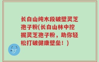 长白山纯木段破壁灵芝孢子粉(长白山林中挖掘灵芝孢子粉，助你轻松打破健康壁垒！)
