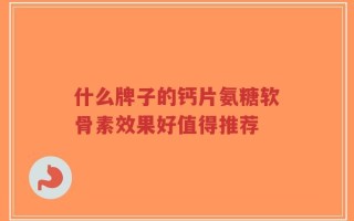 什么牌子的钙片氨糖软骨素效果好值得推荐