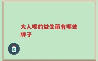 大人喝的益生菌有哪些牌子