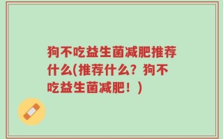 狗不吃益生菌减肥推荐什么(推荐什么？狗不吃益生菌减肥！)