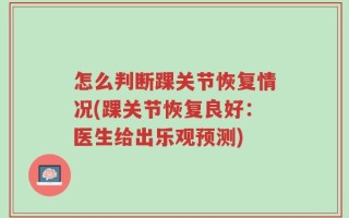 怎么判断踝关节恢复情况(踝关节恢复良好：医生给出乐观预测)
