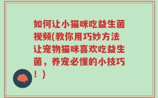 如何让小猫咪吃益生菌视频(教你用巧妙方法让宠物猫咪喜欢吃益生菌，养宠必懂的小技巧！)