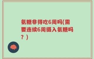 氨糖非得吃6周吗(需要连续6周摄入氨糖吗？)