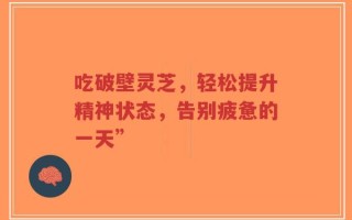 吃破壁灵芝，轻松提升精神状态，告别疲惫的一天”