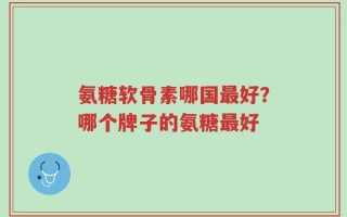 氨糖软骨素哪国最好？哪个牌子的氨糖最好