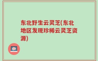 东北野生云灵芝(东北地区发现珍稀云灵芝资源)