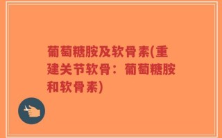 葡萄糖胺及软骨素(重建关节软骨：葡萄糖胺和软骨素)