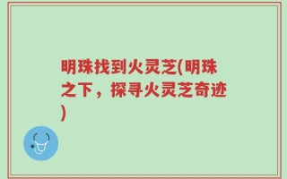 明珠找到火灵芝(明珠之下，探寻火灵芝奇迹)