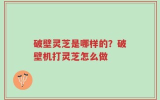 破壁灵芝是哪样的？破壁机打灵芝怎么做