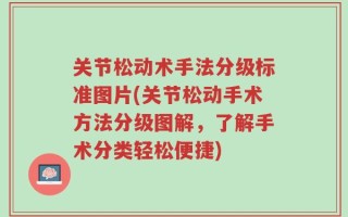 关节松动术手法分级标准图片(关节松动手术方法分级图解，了解手术分类轻松便捷)