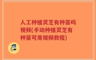 人工种植灵芝有种苗吗视频(手动种植灵芝有种苗可用视频教程)