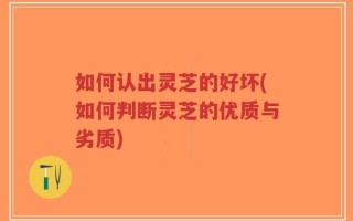 如何认出灵芝的好坏(如何判断灵芝的优质与劣质)