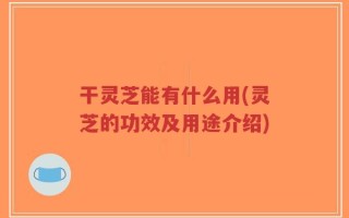 干灵芝能有什么用(灵芝的功效及用途介绍)