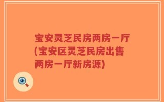 宝安灵芝民房两房一厅(宝安区灵芝民房出售两房一厅新房源)