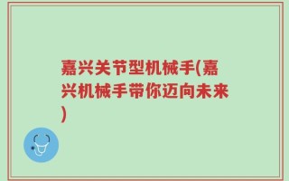 嘉兴关节型机械手(嘉兴机械手带你迈向未来)