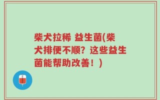 柴犬拉稀 益生菌(柴犬排便不顺？这些益生菌能帮助改善！)