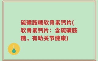 硫磺胺糖软骨素钙片(软骨素钙片：含硫磺胺糖，有助关节健康)
