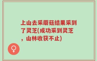 上山去采蘑菇结果采到了灵芝(成功采到灵芝，山林收获不止)