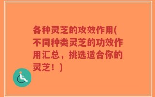各种灵芝的攻效作用(不同种类灵芝的功效作用汇总，挑选适合你的灵芝！)