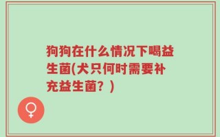 狗狗在什么情况下喝益生菌(犬只何时需要补充益生菌？)