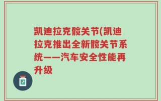 凯迪拉克髋关节(凯迪拉克推出全新髋关节系统——汽车安全性能再升级