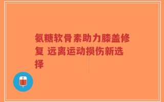 氨糖软骨素助力膝盖修复 远离运动损伤新选择