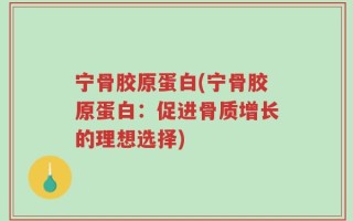 宁骨胶原蛋白(宁骨胶原蛋白：促进骨质增长的理想选择)