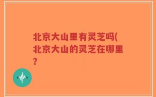 北京大山里有灵芝吗(北京大山的灵芝在哪里？