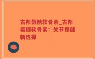 古邦氨糖软骨素_古邦氨糖软骨素：关节保健新选择