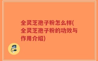 全灵芝孢子粉怎么样(全灵芝孢子粉的功效与作用介绍)