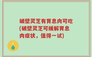 破壁灵芝有胃息肉可吃(破壁灵芝可缓解胃息肉症状，值得一试)