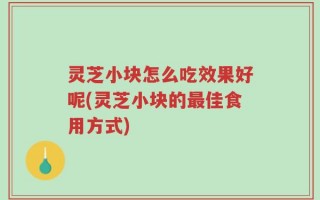 灵芝小块怎么吃效果好呢(灵芝小块的最佳食用方式)