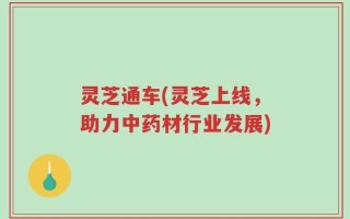 灵芝通车(灵芝上线，助力中药材行业发展)
