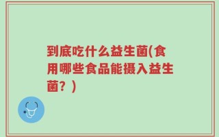 到底吃什么益生菌(食用哪些食品能摄入益生菌？)