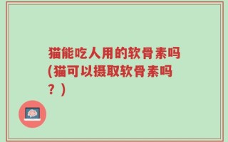 猫能吃人用的软骨素吗(猫可以摄取软骨素吗？)