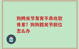狗胯关节发育不良吃软骨素？狗狗髋关节脱位怎么办