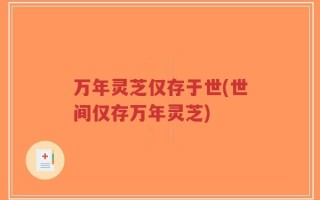 万年灵芝仅存于世(世间仅存万年灵芝)