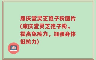 康庆堂灵芝孢子粉图片(康庆堂灵芝孢子粉，提高免疫力，加强身体抵抗力)