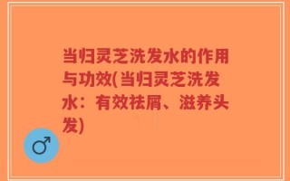当归灵芝洗发水的作用与功效(当归灵芝洗发水：有效祛屑、滋养头发)