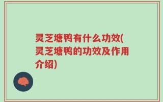灵芝塘鸭有什么功效(灵芝塘鸭的功效及作用介绍)