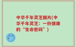 中华千年灵芝图片(中华千年灵芝：一份健康的“生命密码”)