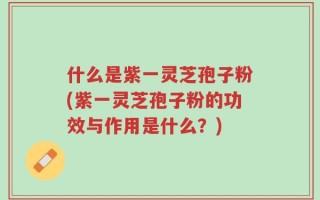 什么是紫一灵芝孢子粉(紫一灵芝孢子粉的功效与作用是什么？)