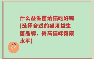 什么益生菌给猫吃好呢(选择合适的猫用益生菌品牌，提高猫咪健康水平)