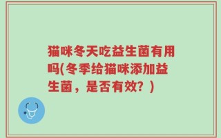 猫咪冬天吃益生菌有用吗(冬季给猫咪添加益生菌，是否有效？)