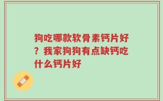 狗吃哪款软骨素钙片好？我家狗狗有点缺钙吃什么钙片好