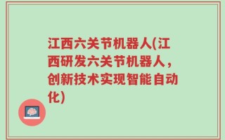 江西六关节机器人(江西研发六关节机器人，创新技术实现智能自动化)