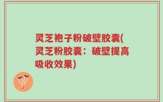 灵芝袍子粉破壁胶囊(灵芝粉胶囊：破壁提高吸收效果)