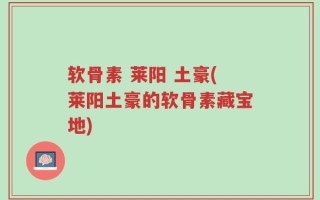 软骨素 莱阳 土豪(莱阳土豪的软骨素藏宝地)